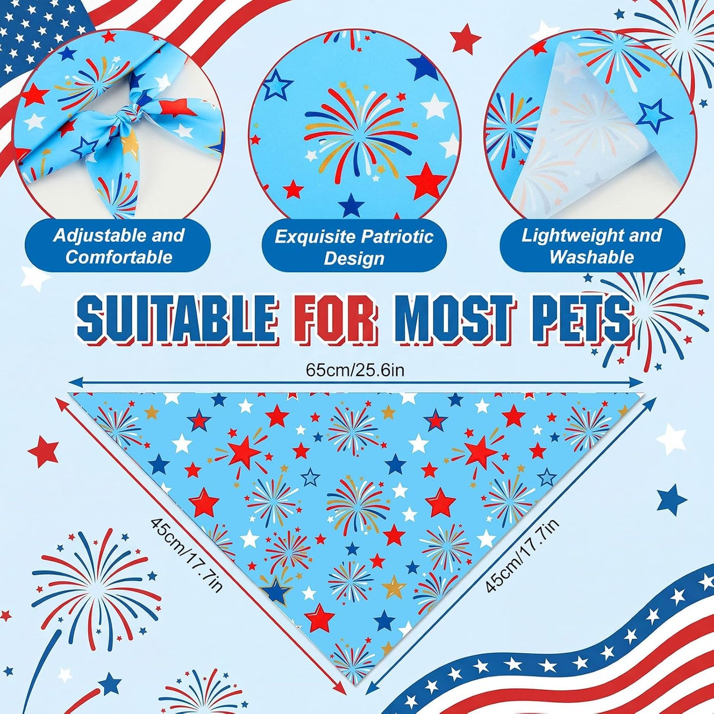 Bulk set of 50 festive pet triangle kerchiefs
