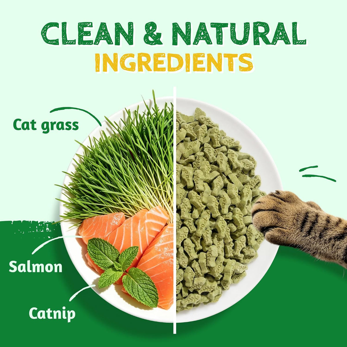 Just Try Cat Grass Treats for Indoor Cats Hairball Control 13.4 OZ - Image 2