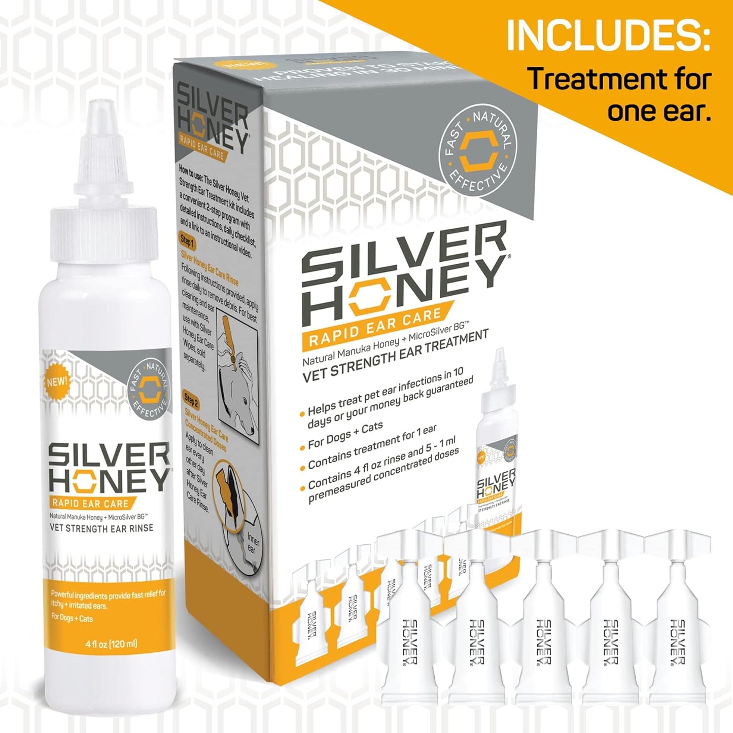 Packaging of Absorbine Silver Honey pet ear infection treatment