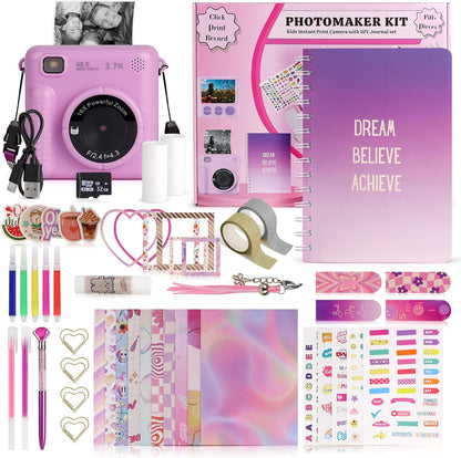 FINcredible Photomaker Kit instant print camera front view in lilac color.