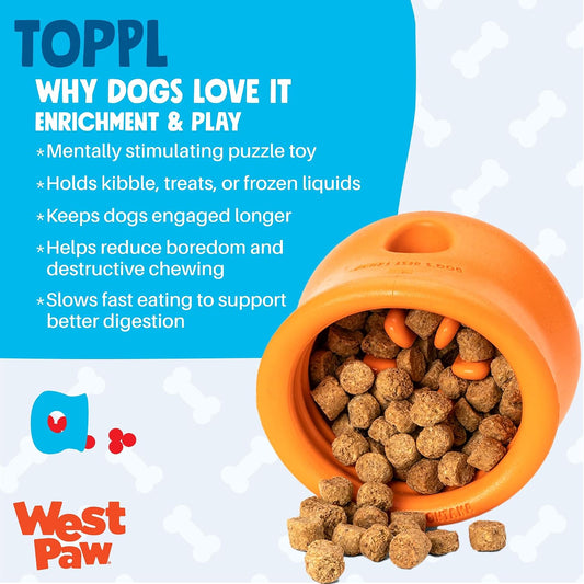 West Paw Toppl dog toy showing interior treat grooves