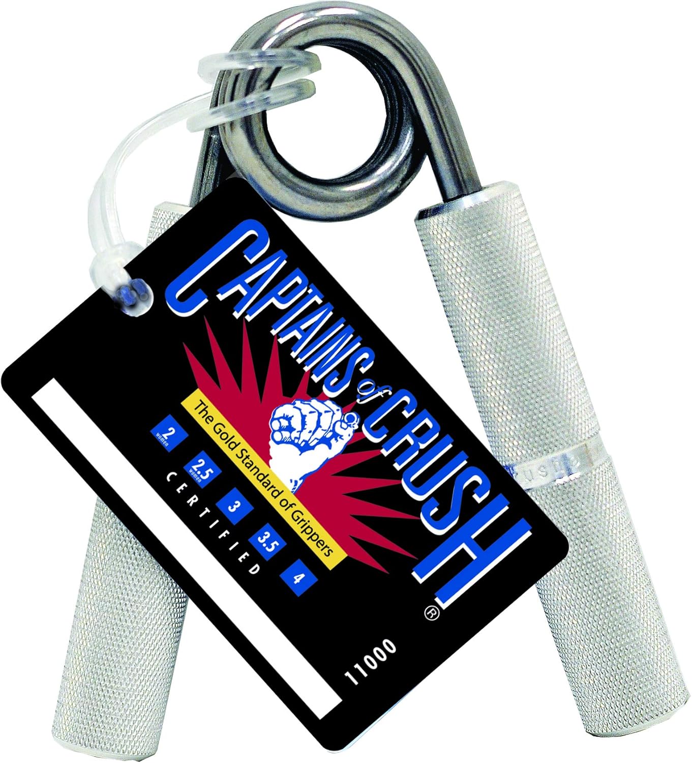 Close up profile of the proprietary GR8 steel spring on the Captains of Crush gripper