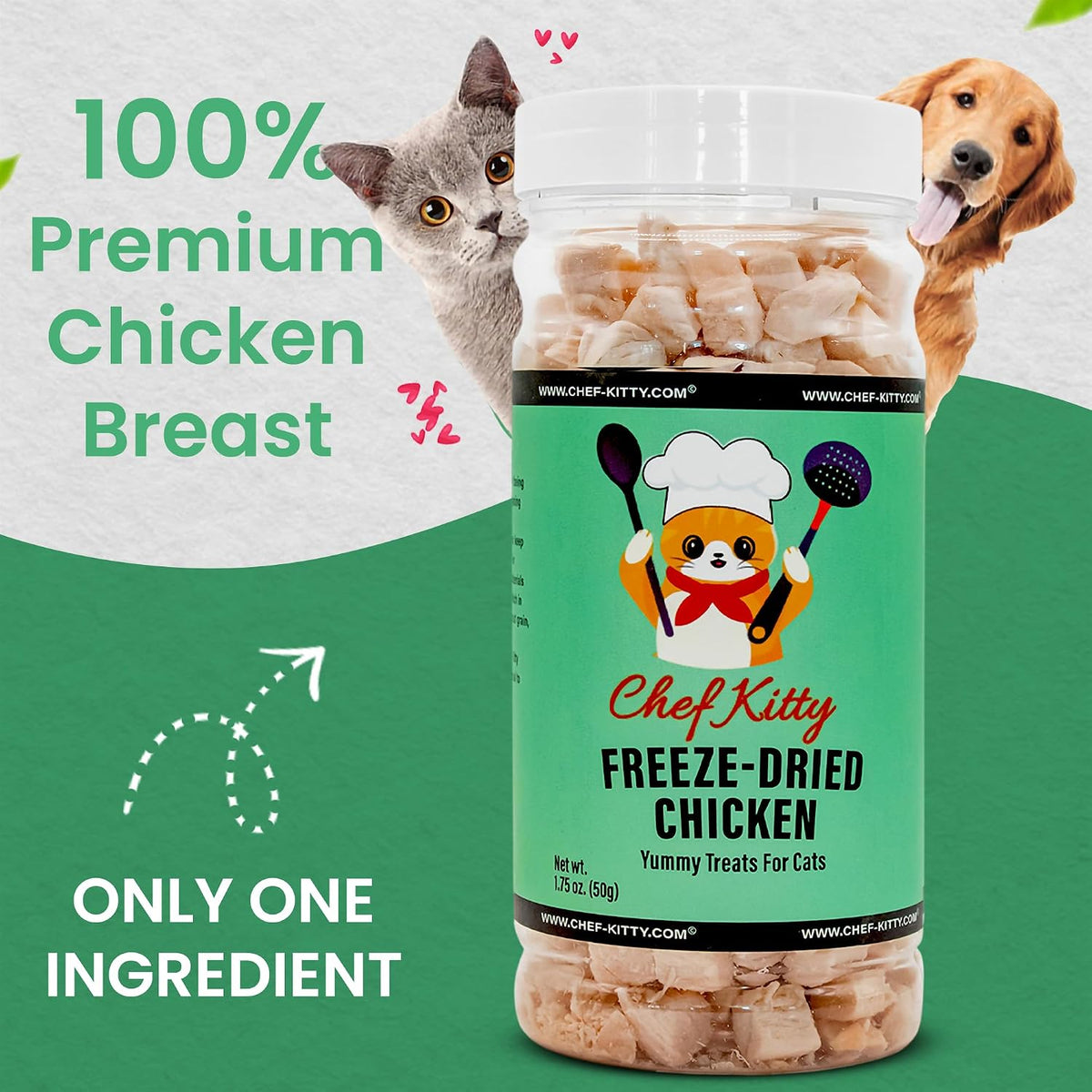 Chef Kitty single ingredient chicken dog food toppers jar