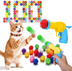 Mity rain 102PCS Cat Ball Launchers & Pom Pom Balls Interactive Cat Toy Set - Safe Soft Plush Kitten Toys for Indoor Cats, Fun Kitten Toys for Endless Active Play (Christmas) - Image 9