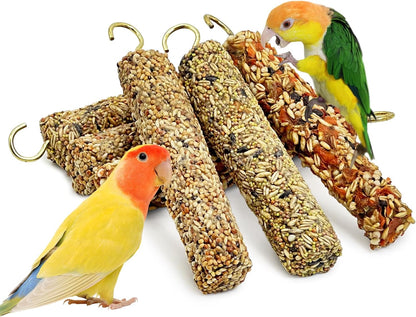 Fhiny Parakeet Treats, 2 PCS Natural Bird Crunch Sticks Grains & Vegetable Budgie Snacks Cockatiel Food Sticks Long-Lasting Chewing Toys for Parakeet Cockatiel Budgie Conure Parrot Lovebird Finch - Image 9