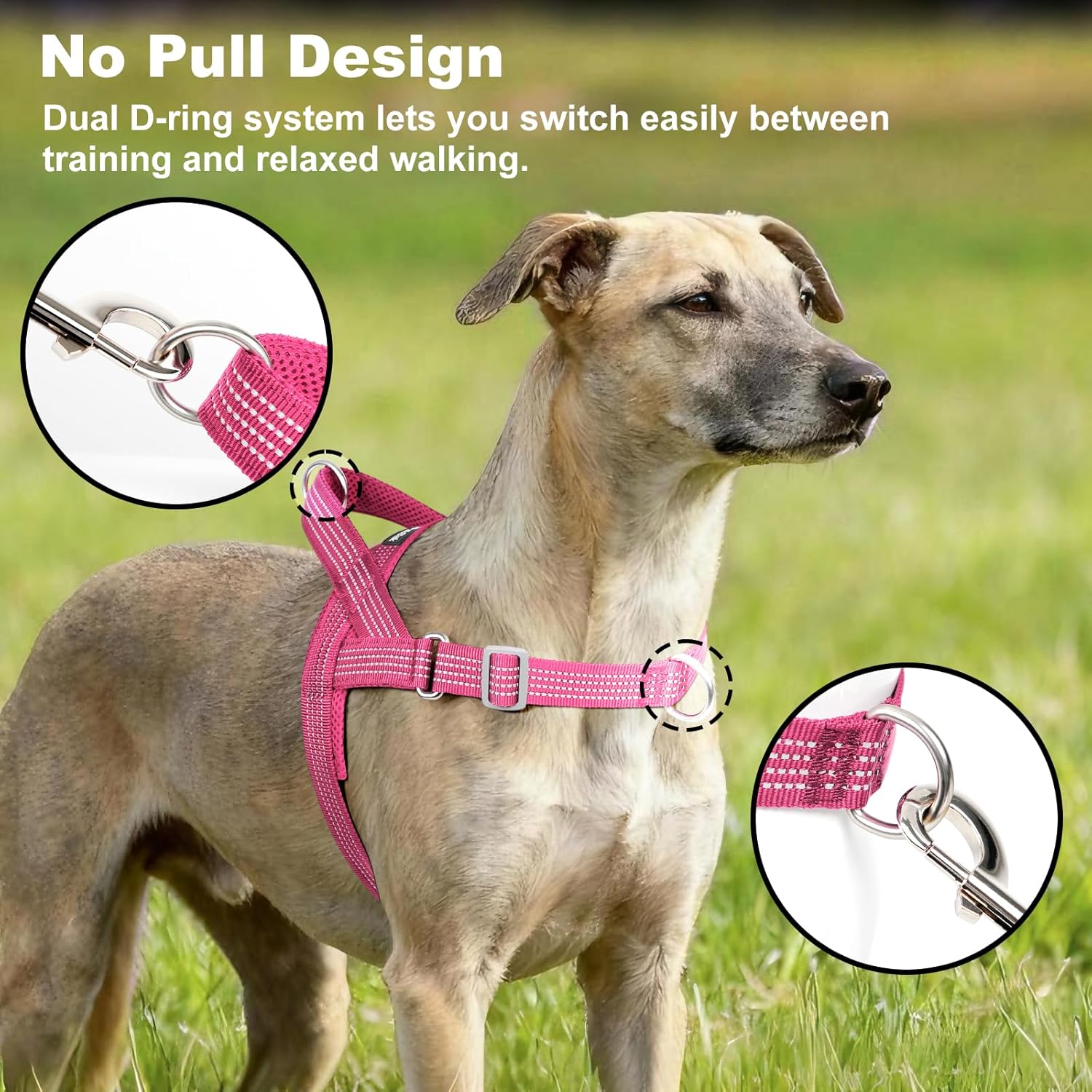 APAKBAK reflective dog vest adjustable straps side view for medium dogs