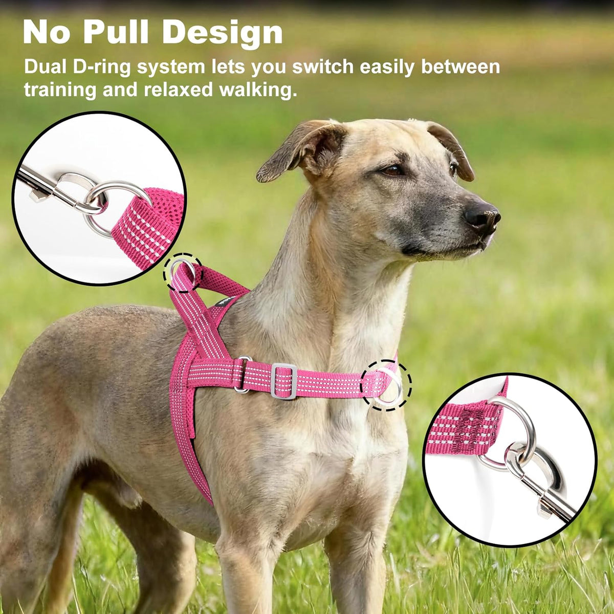 APAKBAK reflective dog vest adjustable straps side view for medium dogs