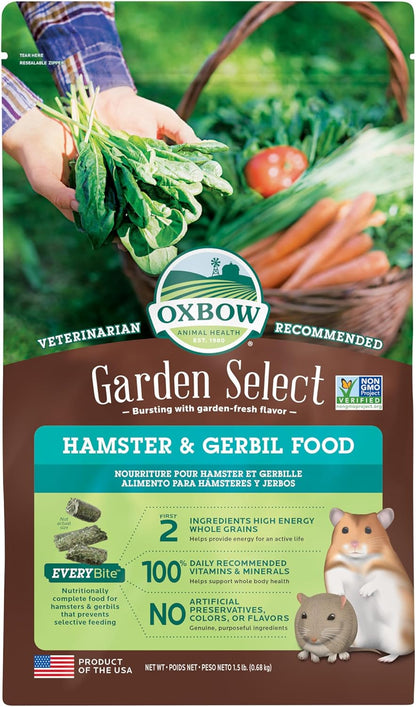 Oxbow Garden Select Hamster and Gerbil Food front view packaging