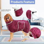 HhiMyOct dog drying coat adjustable belly strap detail