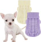 Kallfir's cutie XXS Dog Sweater, 2 Pieces Turtleneck Knitted Chihuahua Sweater Yorkie Teacup Dog Clothes Small Dogs Girl Winter Warm Sweaters Pet Cat Sweater Cold Weather Puppy Clothes XX-Small - Image 10