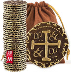 Leib Games metal pirate coins 35 piece medium bronze set inside storage bag