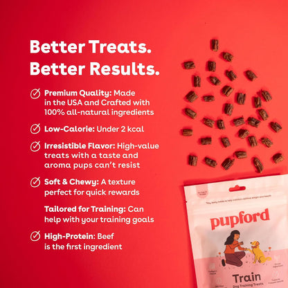Close up of beef recipe Pupford training treats for dogs