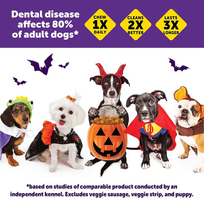 Whimzees dog treats back of package ingredient list