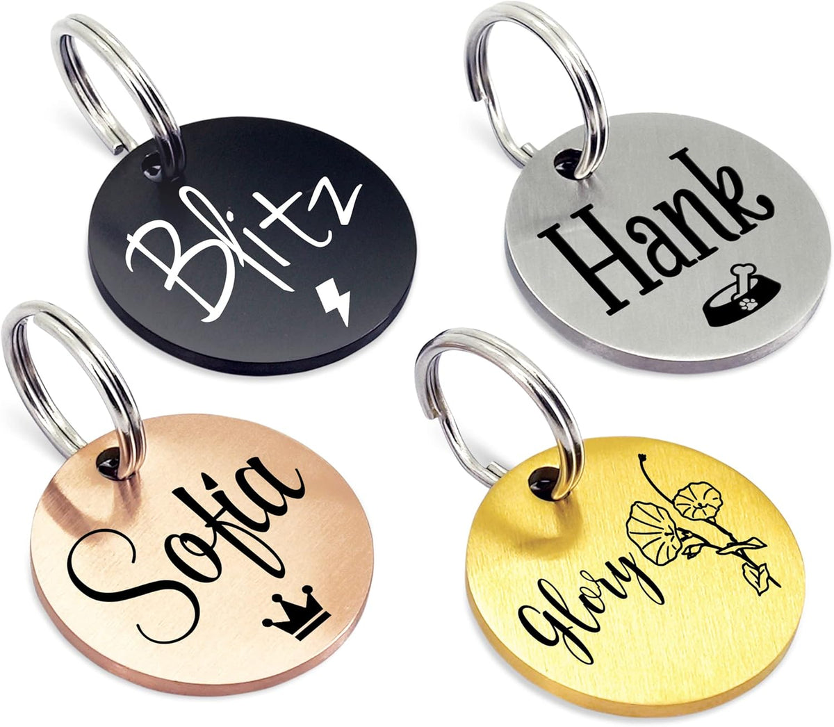 Ultra Joys Personalized Dog Tags for Pets - Durable Stainless Steel Customizable Dog Cat ID Tags - Dog Tags for Safety Optional Engraved on Both Sides -Bone Shape Dog Tag Large Size, Black - Image 9