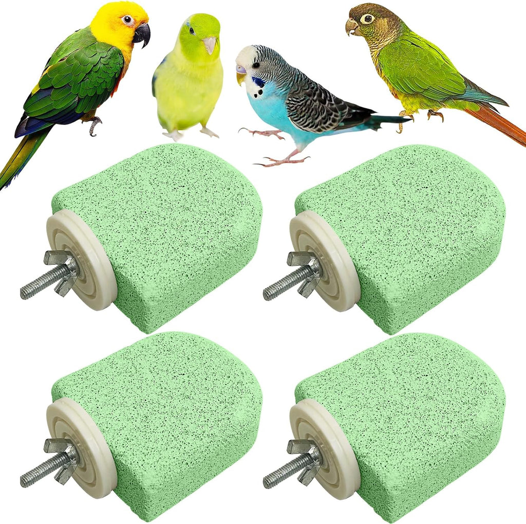 PINVNBY 4 PCS Bird Perch Stands Parrot Calcium Perch Beak Grinding Stone Foot Claws Trimmer Parakeet Platform Parrot Chewing Toys for Small Medium Cockatiel Conure Lovebird Finch - Image 10