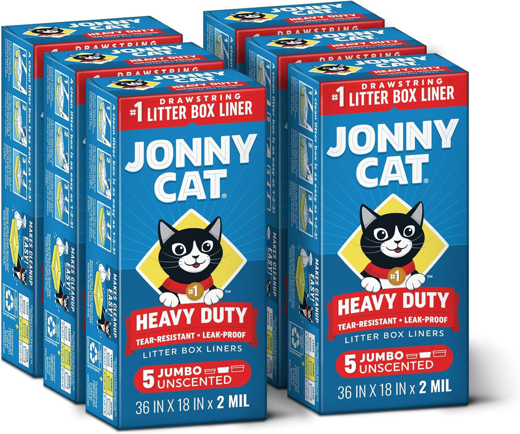 Jonny Cat Litter Box Liners: Heavy Duty - Tear & Leak Resistant - Drawstring Close - Jumbo, 15 Count - Image 9