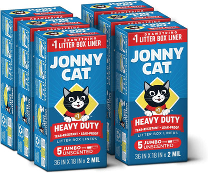 Jonny Cat Litter Box Liners: Heavy Duty - Tear & Leak Resistant - Drawstring Close - Jumbo, 15 Count - Image 9