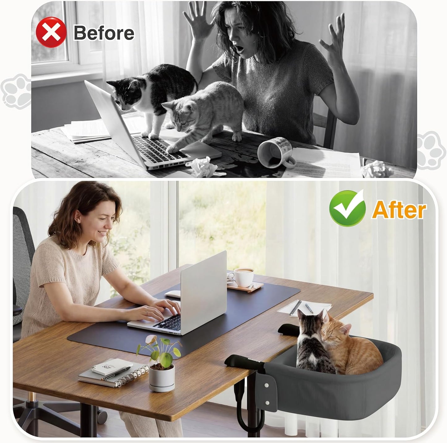 Reversible Sherpa and Oxford mat for cat desk bed