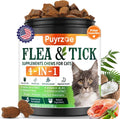 Puyrzoe 4-in-1 Flea Treatment for Cats Chewable front container view showing natural pest protection details.