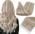 Fshine Full Shine Tape In Hair Extensions packaging front view showing premium blonde human hair