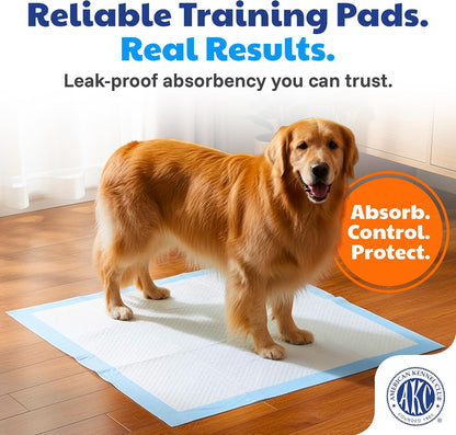 Six layer ultra absorbent quick dry gel technology inside American Kennel Club puppy pads