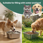Close up shot of the smooth rounded edges on the ZPUFAW stainless steel pet food dish.