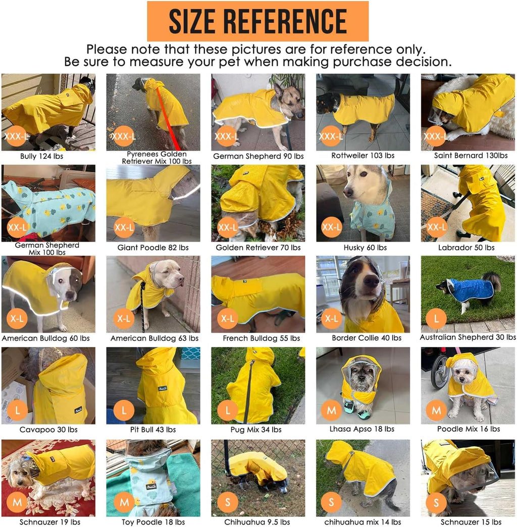 Adjustable waterproof dog jacket with clear hood for visibility