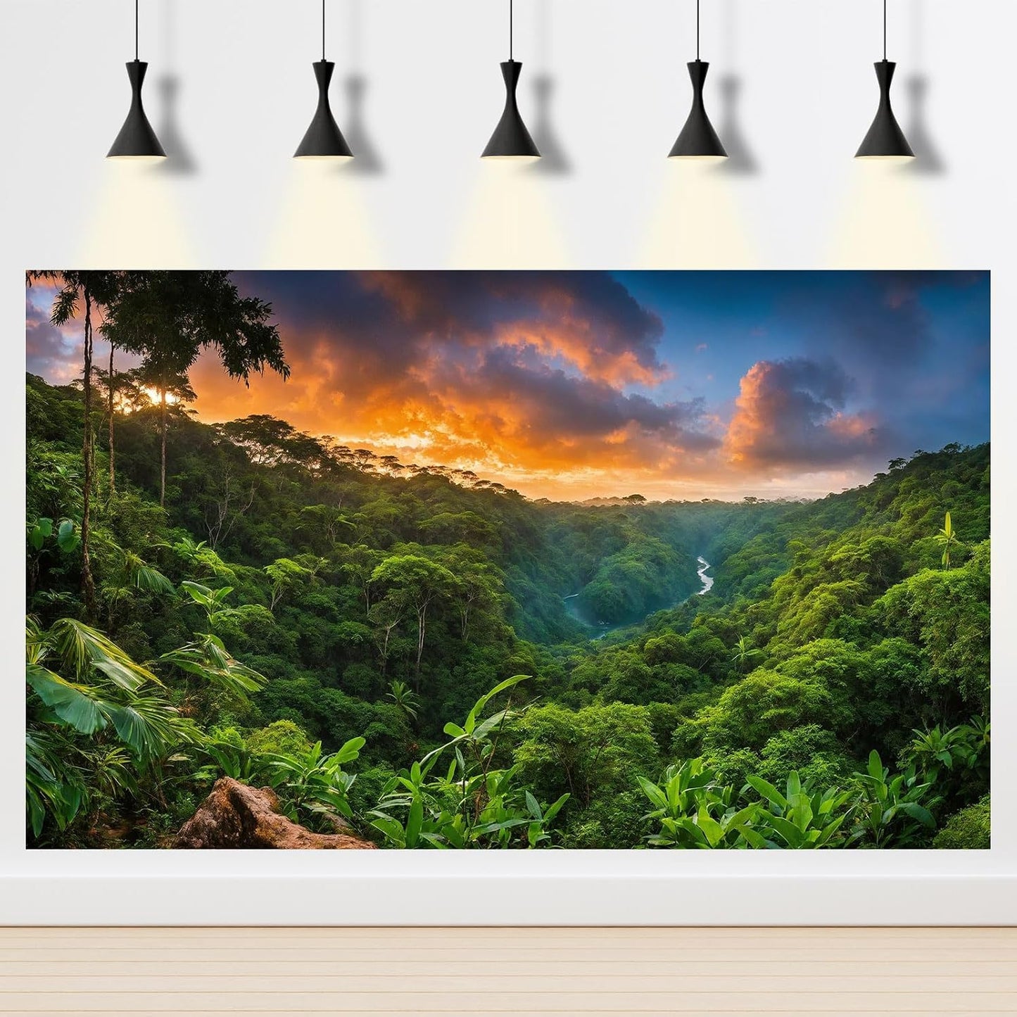 2 Packs Tropical Rainforest Aquarium Background Lush Green Rainy Leaf Fish Tank Background Natural Green Jungle Forest Foliage Landscape Reptile Tank Enclosure Backgrounds Wallpaper 36x18in - Image 13