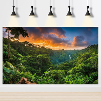 2 Packs Tropical Rainforest Aquarium Background Lush Green Rainy Leaf Fish Tank Background Natural Green Jungle Forest Foliage Landscape Reptile Tank Enclosure Backgrounds Wallpaper 36x18in - Image 13