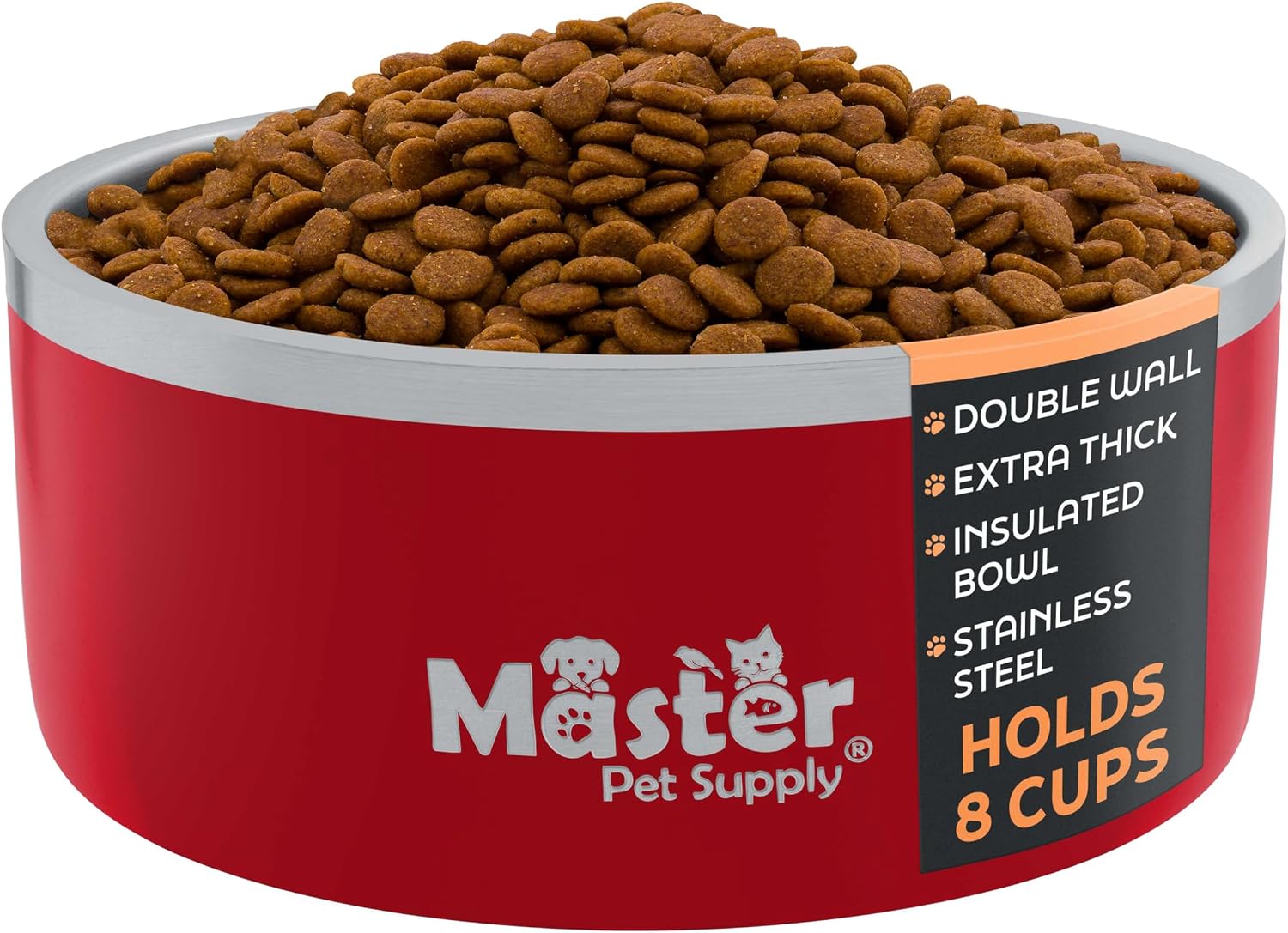 Master Pet Supply Stainless Steel Dog Bowls - 25 oz, Heavy Duty - Black Velvet, Double Wall Extra-Thick Insulated, Non-Slip Pet Water Bowl for Dogs, Cats & Pets, Anti Rust Metal, Dish Washer Safe - Image 11