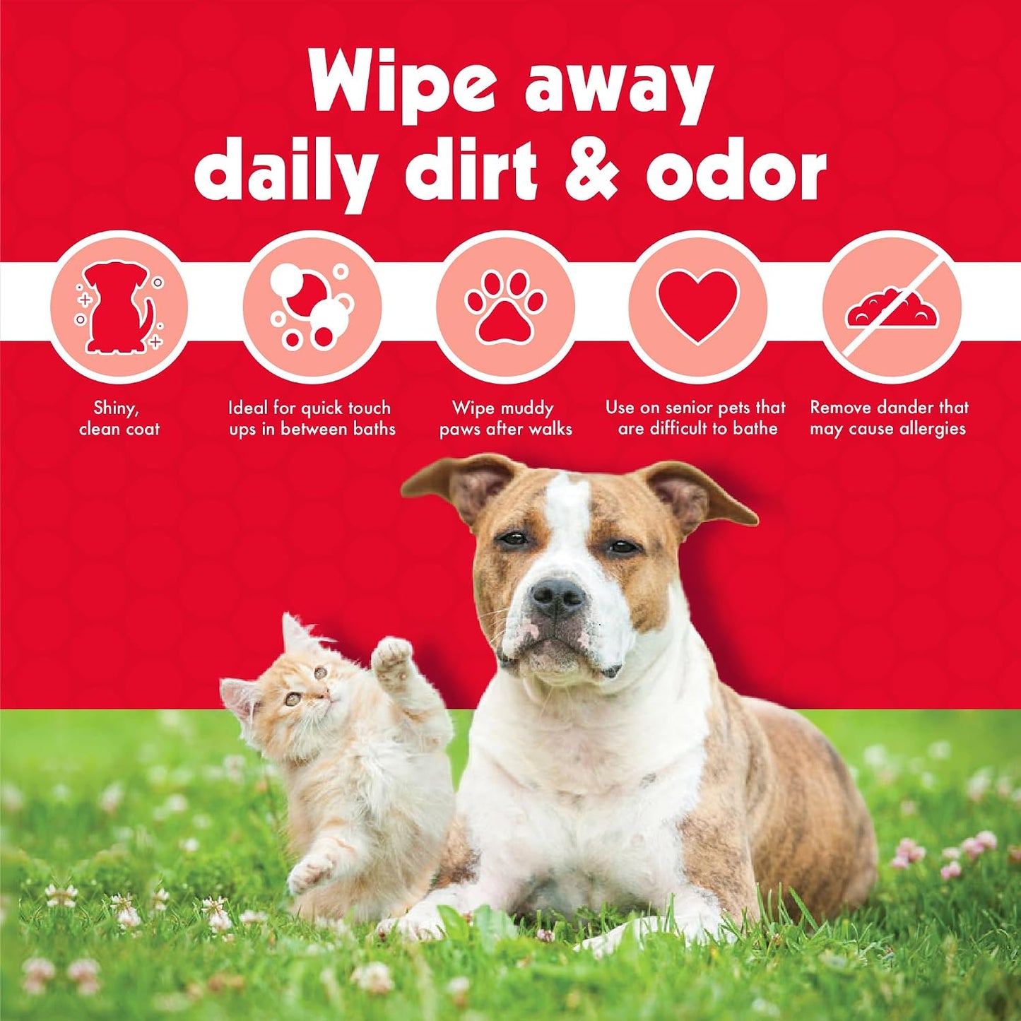 Petkin thick cleansing wipes safe for puppies and kittens