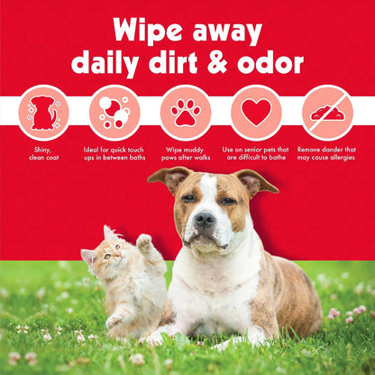 Petkin thick cleansing wipes safe for puppies and kittens