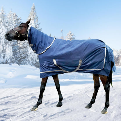 1200D Horse Turnout Blanket with Detachable Neck Cover, Medium Weight Water-Resistant BlanketWinter Horse Blanket for Real Horses(72in/135cm) - Image 12