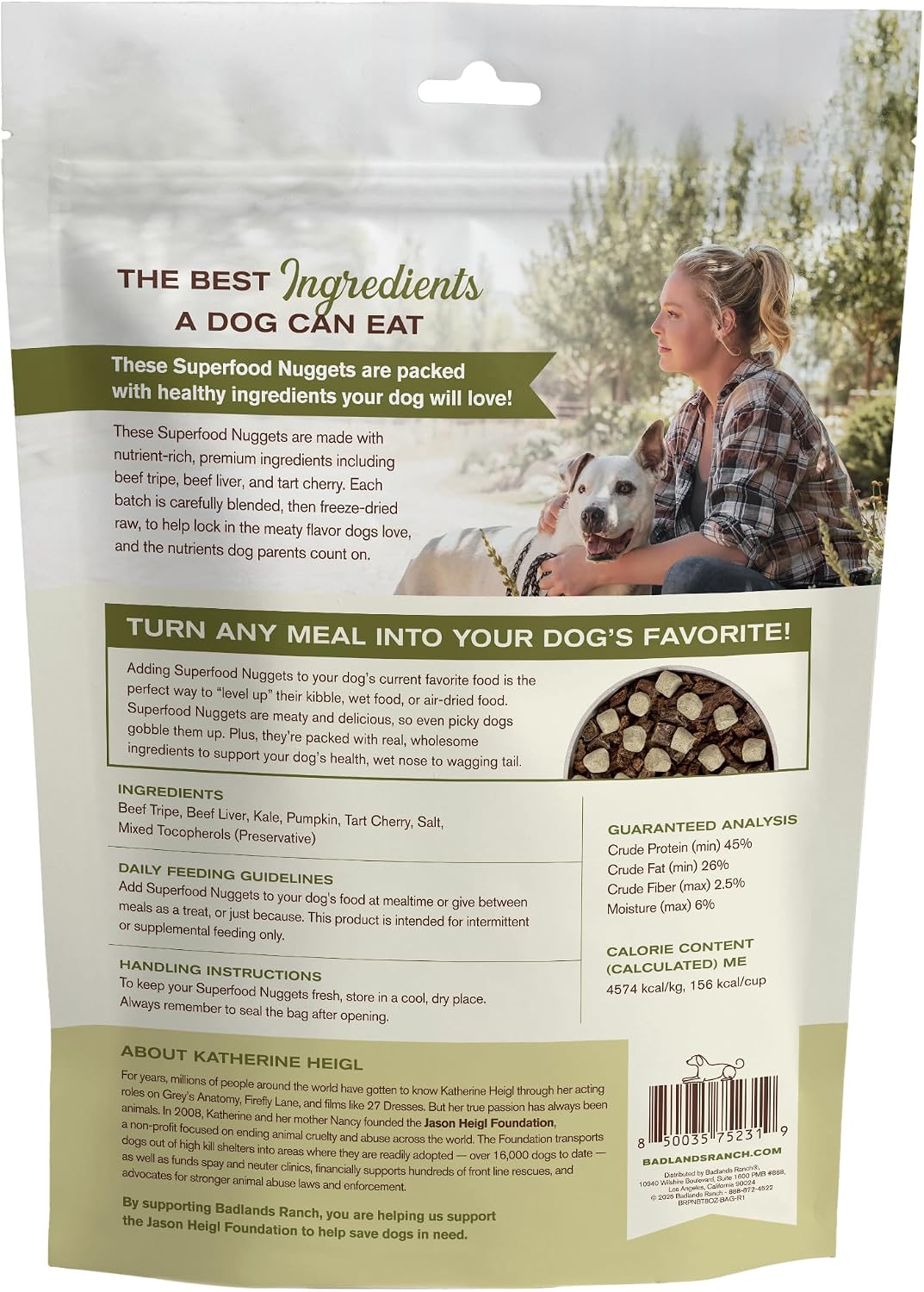 BADLANDS RANCH Superfood Nuggets - Freeze-Dried Raw Dog Treat & Food Topper, Nutrient-Dense Beef Tripe & Kale Formula, High Protein, No Artificial Additives, 8oz Bag - Image 9