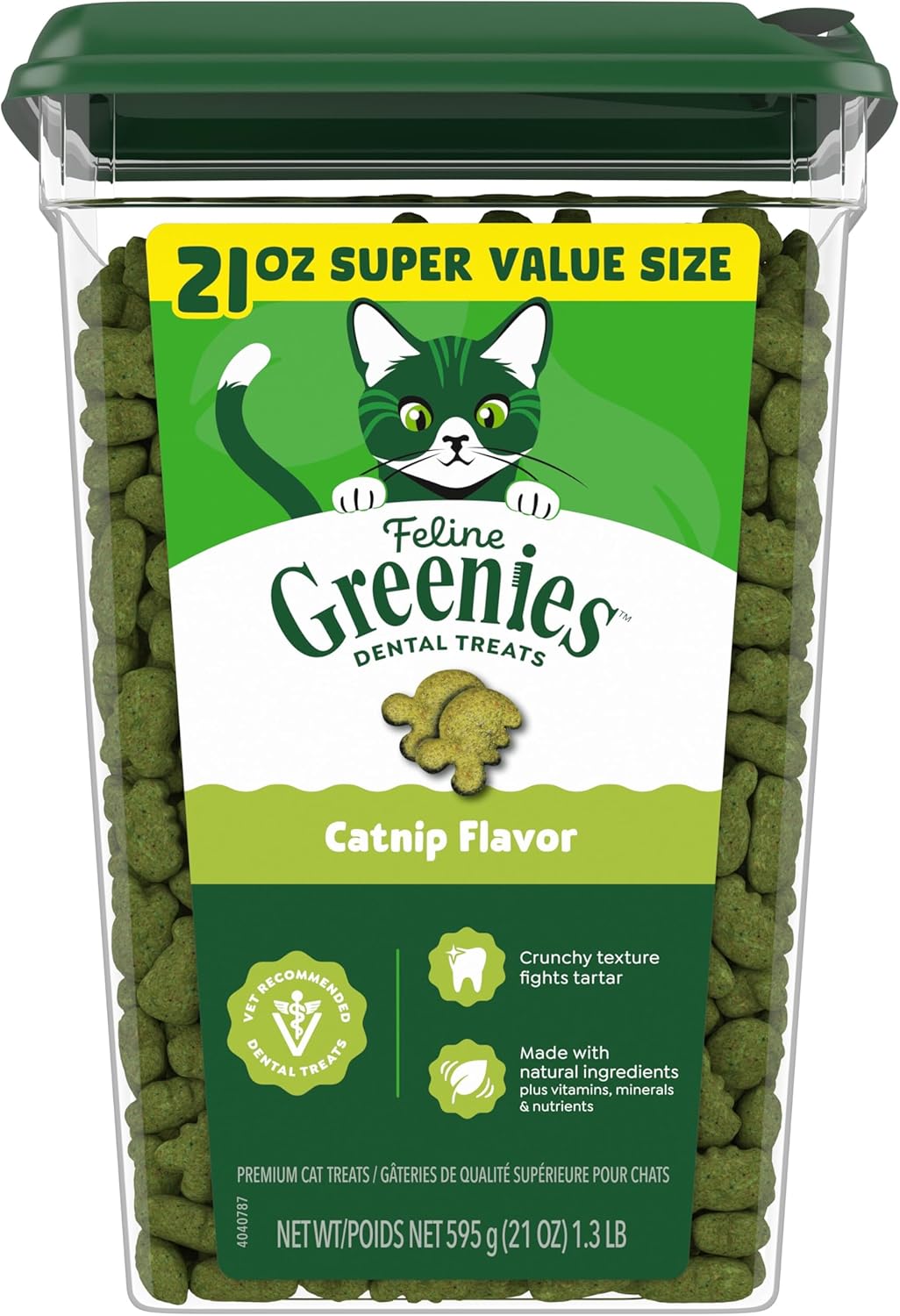 Greenies Cat Treats, Feline Veterinarian-Recommended Adult Natural Dental Treats, Catnip Flavor, 9.75 oz. Tub - Image 13