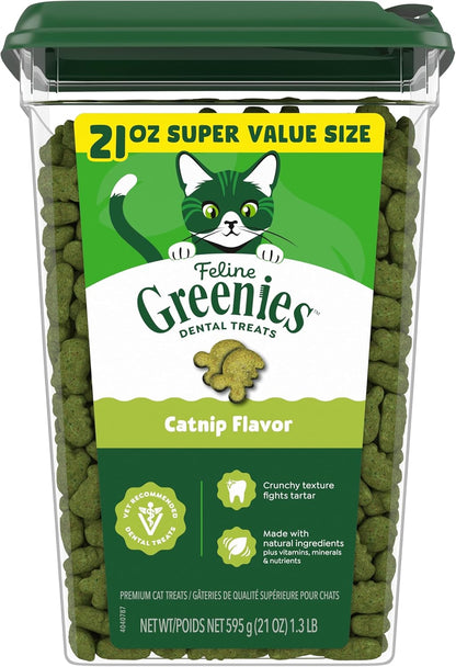 Greenies Cat Treats, Feline Veterinarian-Recommended Adult Natural Dental Treats, Catnip Flavor, 9.75 oz. Tub - Image 13