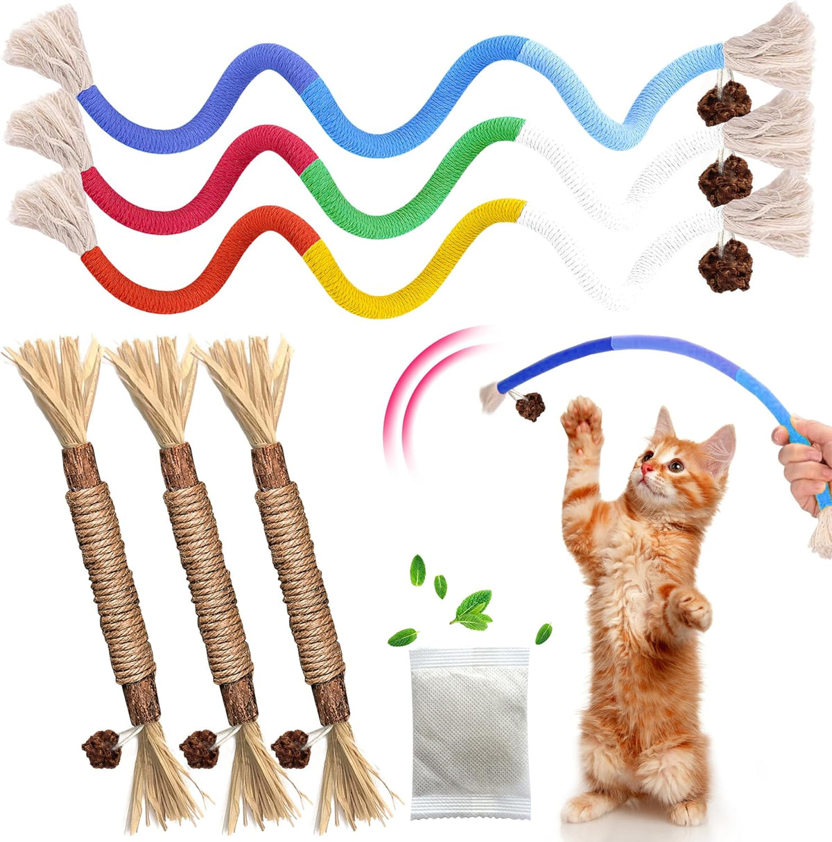 Gbsyu silvervine sticks and cat dental chew toy set front view