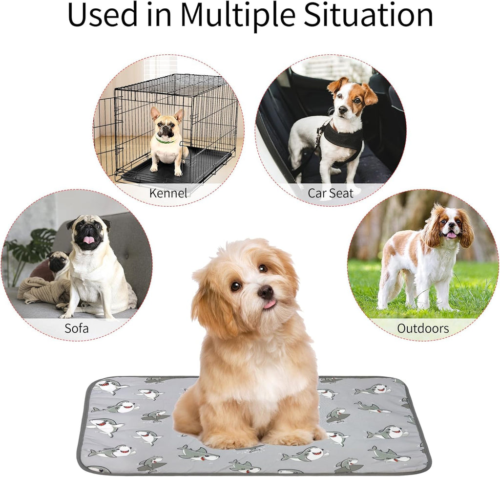 NACOCO pet cooling mat placed inside a standard dog crate for summer use.