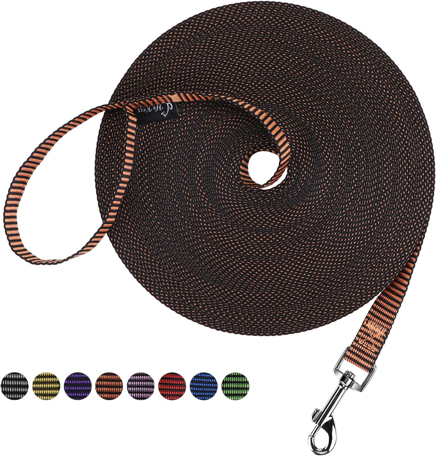 Hi Kiss Dog/Puppy Obedience Recall Training Agility Lead - 15ft 20ft 30ft 50ft 100ft Training Leash - Great for Play, Camping, or Backyard - Black 30ft - Image 9