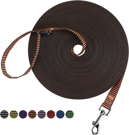 Hi Kiss Dog/Puppy Obedience Recall Training Agility Lead - 15ft 20ft 30ft 50ft 100ft Training Leash - Great for Play, Camping, or Backyard - Black 30ft - Image 9