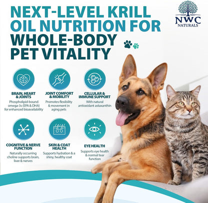 Back label of NWC Naturals Tri-Krill Oil showcasing the ingredient list and omega-3 details
