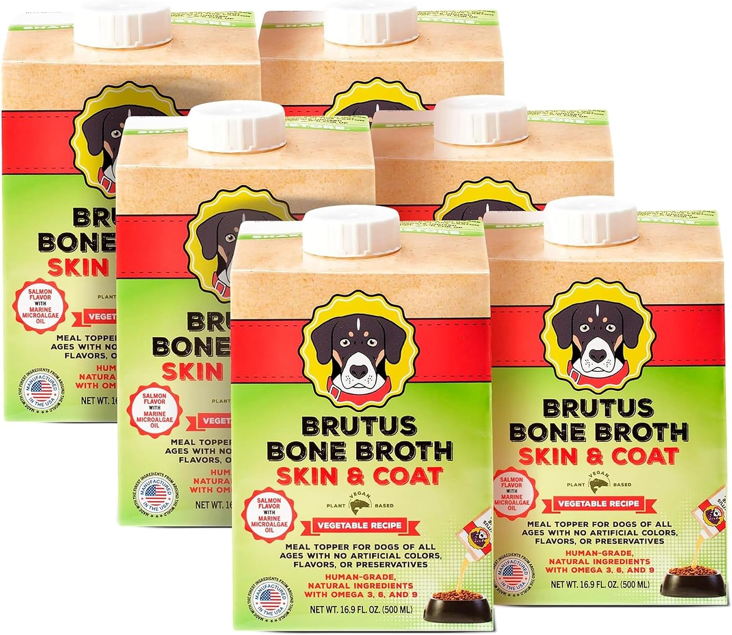 Brutus Beef Bone Broth for Dogs - All Natural Dog Bone Broth with LiquidChondroitin Glucosamine & Turmeric - Human Grade Dog Food Toppers for Picky Eaters - Tasty & Nutritious 16.9oz (Pack of 6) - Image 11
