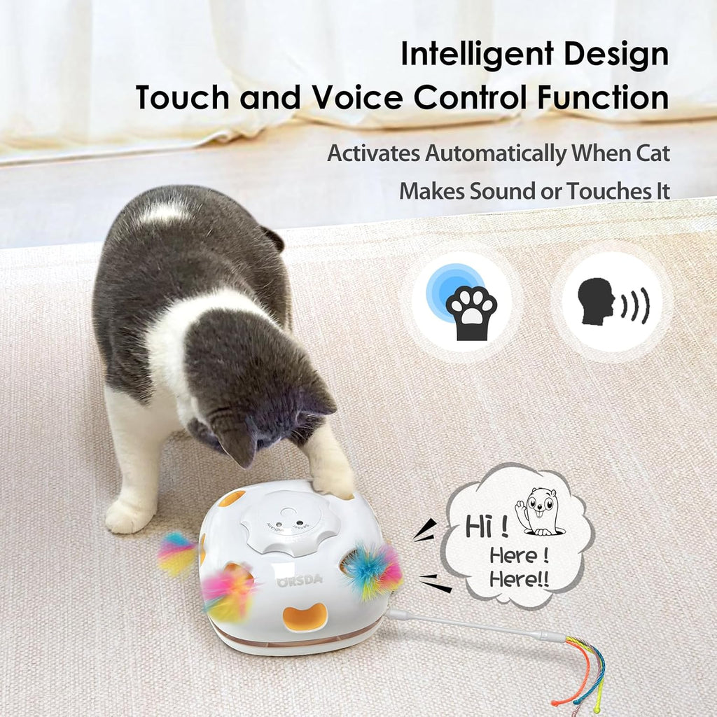 ORSDA whack a mole cat toy highlighting the durable ABS material body.