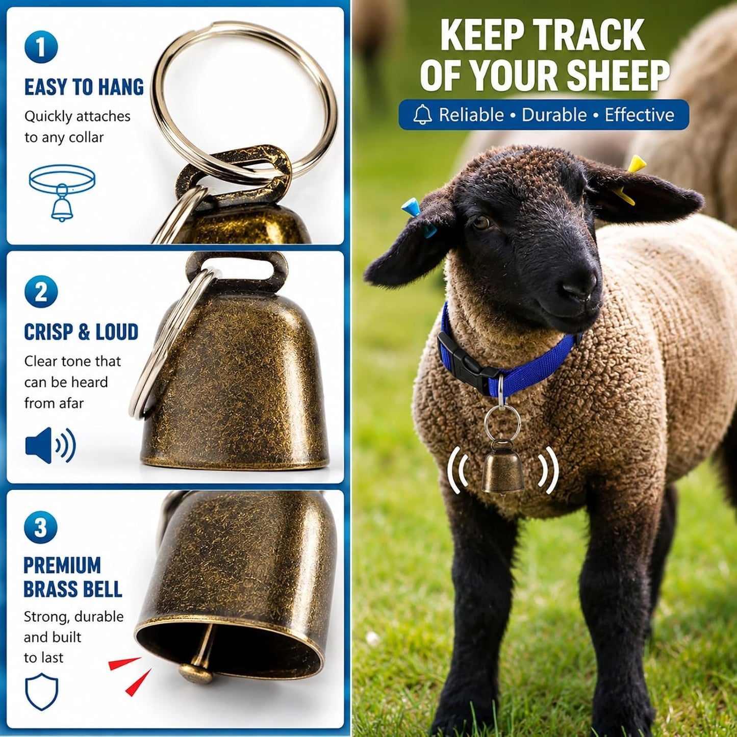 Gindoor multi colored adjustable sheep collars arranged sequentially to demonstrate the vibrant herd identification color assortment.