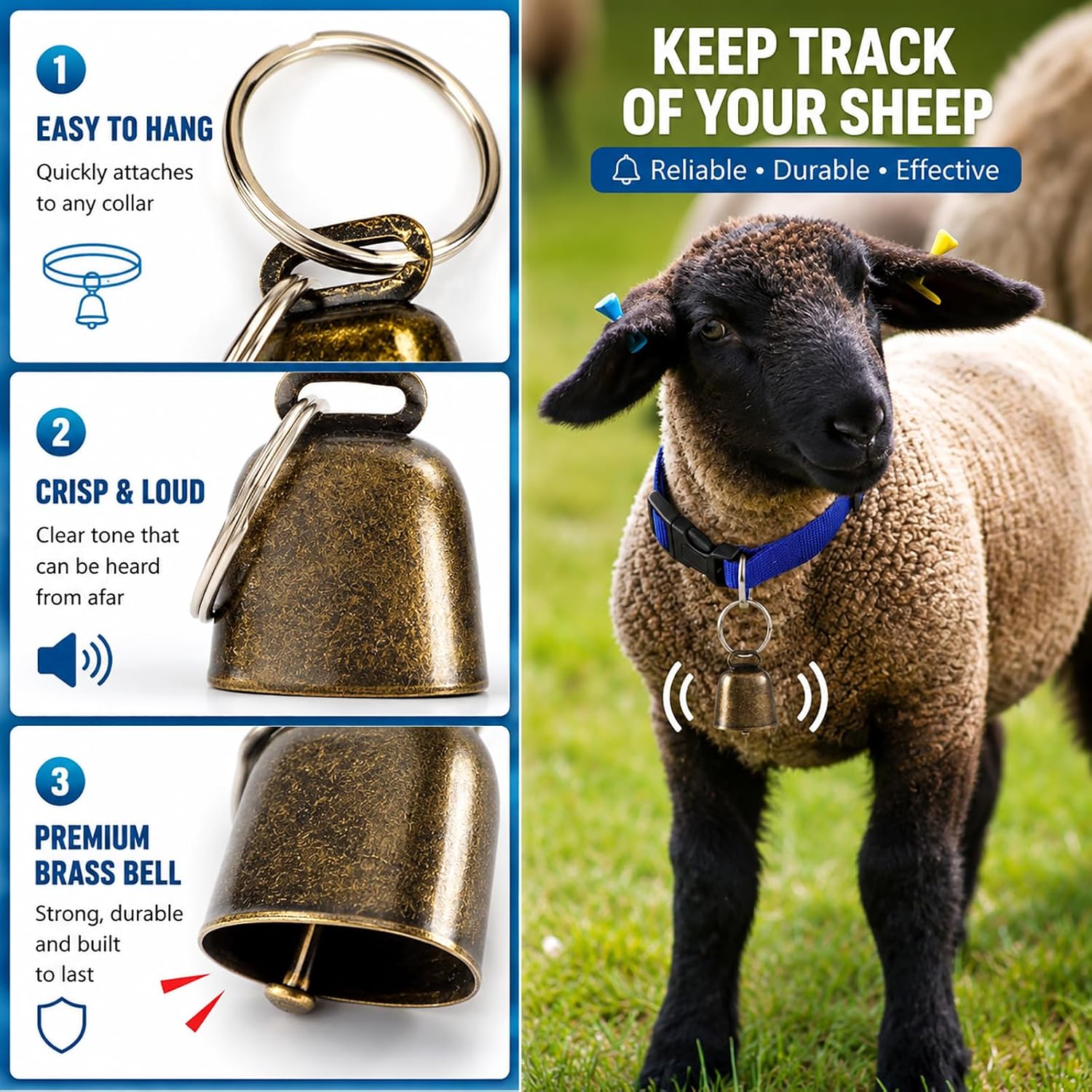 Gindoor multi colored adjustable sheep collars arranged sequentially to demonstrate the vibrant herd identification color assortment.