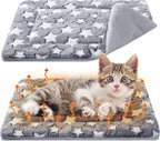 VitalCozy 2 Pack Self Warming Cat Mat Self Heating Pad Bed Reversible Machine Washable Reflects Body Heat Warm Thermal Pet Pad Crate Blanket for Feral and Indoor Cat (Star,17'' X 17'') - Image 12