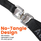 HOWGO no tangle double dog leash extended fully to show the dual lead configuration.