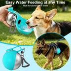 HJKLIUT stainless steel travel pet water dispenser showing the secure locking mechanism close up.