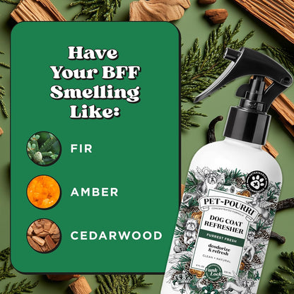 Poo-Pourri Furrest Fresh Dog Deodorizing Spray, 8 Fl Oz Grooming Perfume for Dog Coat, Pet Odor Neutralizer with Essential Oils, Vet Recommended, Paraben & Sulfate-Free Fir, Amber, & Cedarwood Scent - Image 10