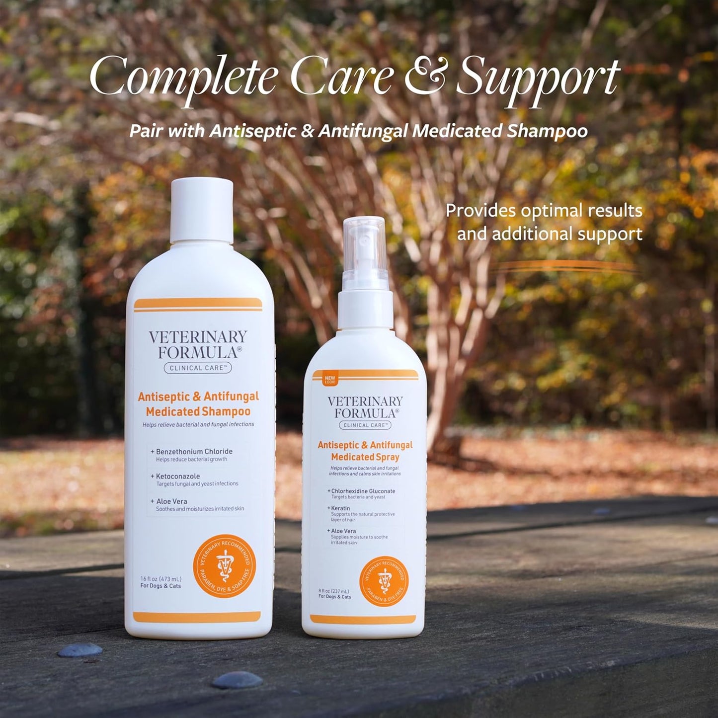 Veterinary Formula Clinical Care pet spray application nozzle design for targeted topical treatment
